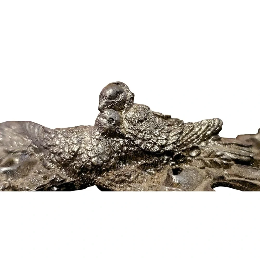 Metzke‎ Pewter Birders Collection Candle Ring Flower Rose Doves Art Metal Bird